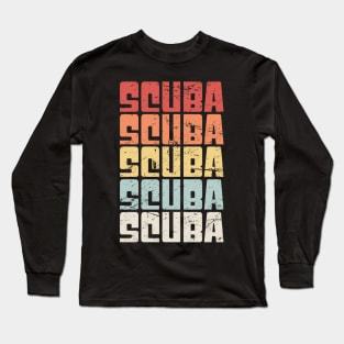 Retro 70s SCUBA Diving Text Long Sleeve T-Shirt